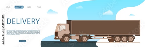 Storage Freight Delivery Truck Moving the Road