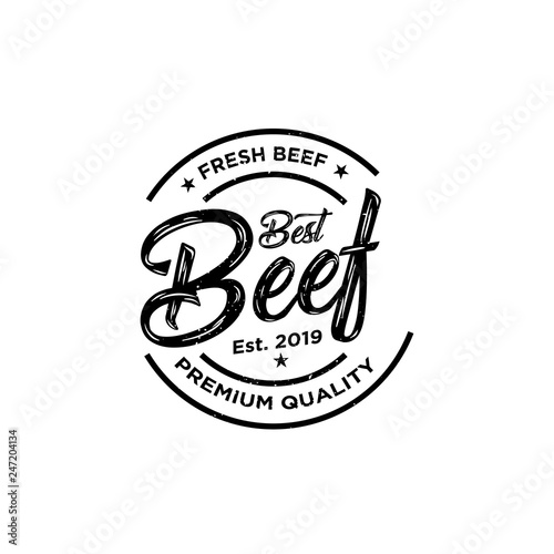 Steak House or Meat Store Vintage Typography Labels, Emblems, Logo Templates