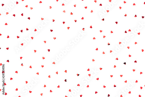 Red Hearts On White Background