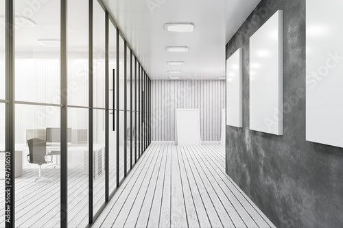 Fototapeta Naklejka Na Ścianę i Meble -  Modern white office corridor