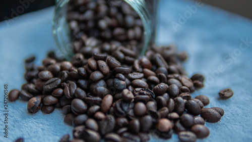 Coffee beans on a nice smooth background