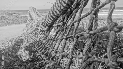 rope fence on the beach