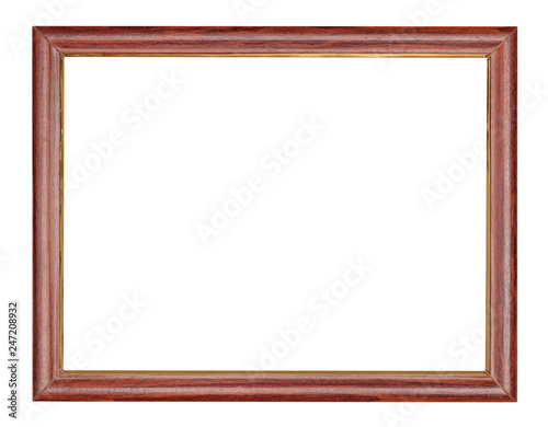 empty brown wooden picture frame cutout
