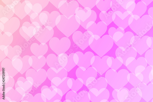 Hearts Love Bokeh lights gradient background template