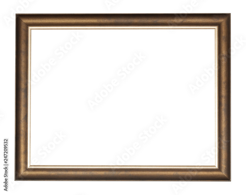 empty bronze wooden picture frame