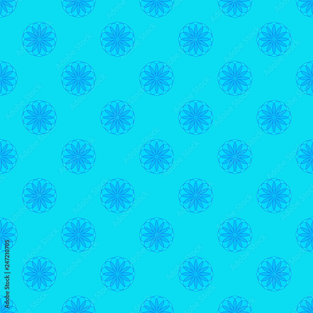 Floral pattern on the light blue background