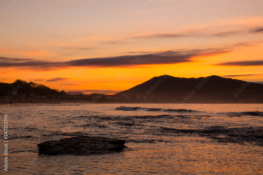 Hendaia (Hendaye) at sunset, Basque Country.