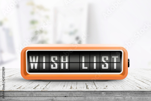 Wish list written on a retro alarm device
