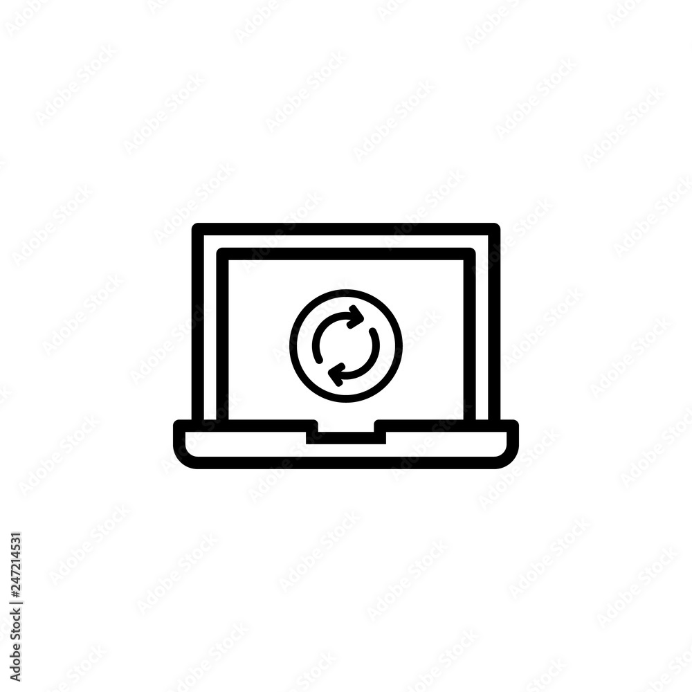 laptop update icon vector. laptop update vector design. sign design. flat style. Vector EPS 10 laptop update icon vector. laptop update vector design. sign design. flat style. Vector EPS 10