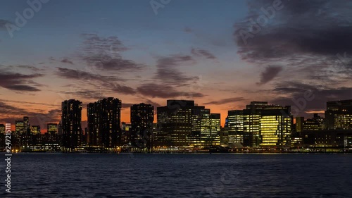 Amazing fire sunset on Manhattan