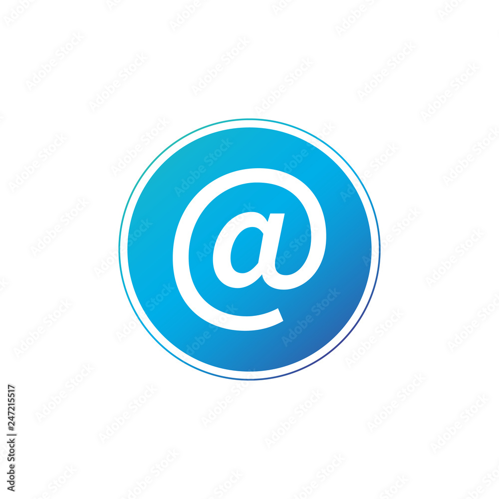Vector blue e-mail internet icon button. Vector illustration isolated on white background. Vector blue e-mail internet icon button. Vector illustration isolated on white background.