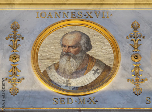 Pope John XVII was Pope for about seven months from 16 May to 6 November 1003, basilica of Saint Paul Outside the Walls, Rome, Italy photo