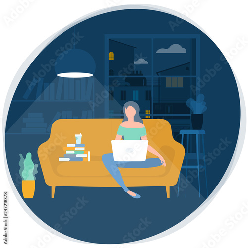 Young woman working remotely