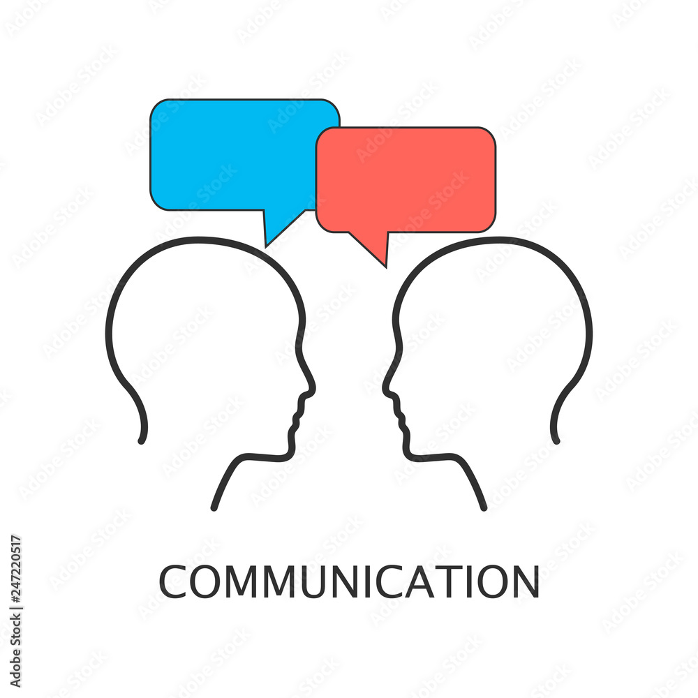 Better communication flat vector icon that shows concept such as chat, meeting, dialogue, sharing, can be use for personal or commercial