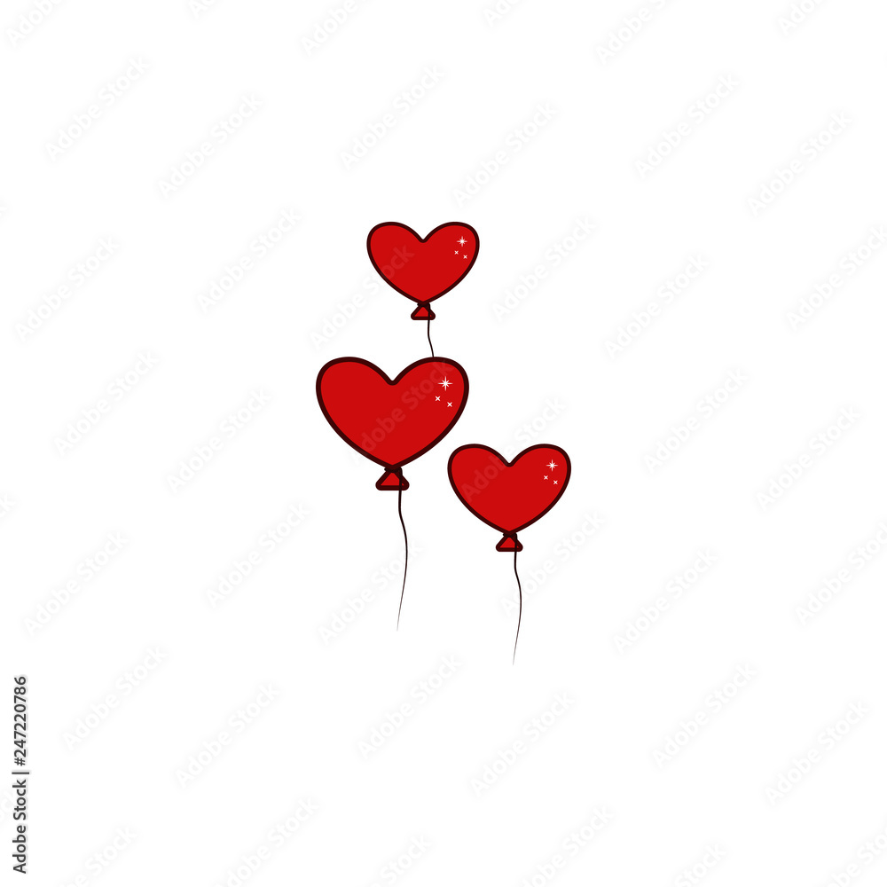 Love, valentine’s day, balloon, heart icon. Element of color Valentine's Day. Premium quality graphic design icon. Signs and symbols collection icon for websites, web design
