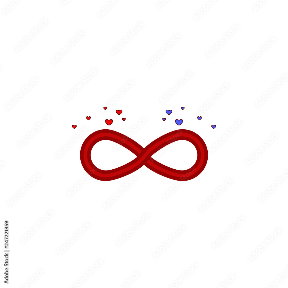 Fototapeta premium Infinity, love, symbol, valentine’s day icon. Element of color Valentine's Day. Premium quality graphic design icon. Signs and symbols collection icon for websites, web design