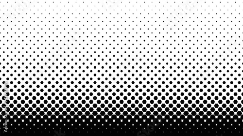 Black and white halftone geometrical background with hexagons. Vector illustration. 