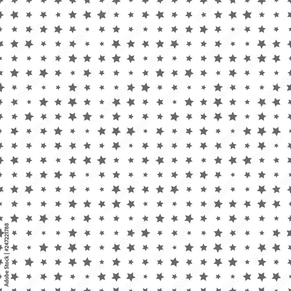 Abstract seamless pattern with halftone stars. Geometric background. Vector illustration.  
