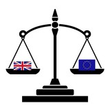 Brexit, Royaume unis et Europe dans une balance