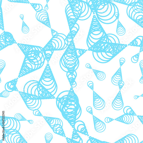 Abstract seamless pattern with thin line rings  geometric shapes. Background  textile  fabric. Vector illustration.