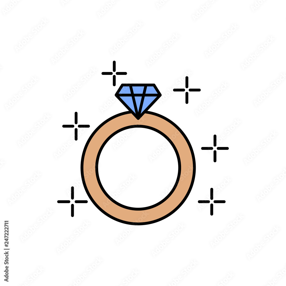 ring, diamond, engagement, marriage color icon. Element of color love signs. Premium quality graphic design icon. Signs and symbols collection icon for websites, web design, mobile