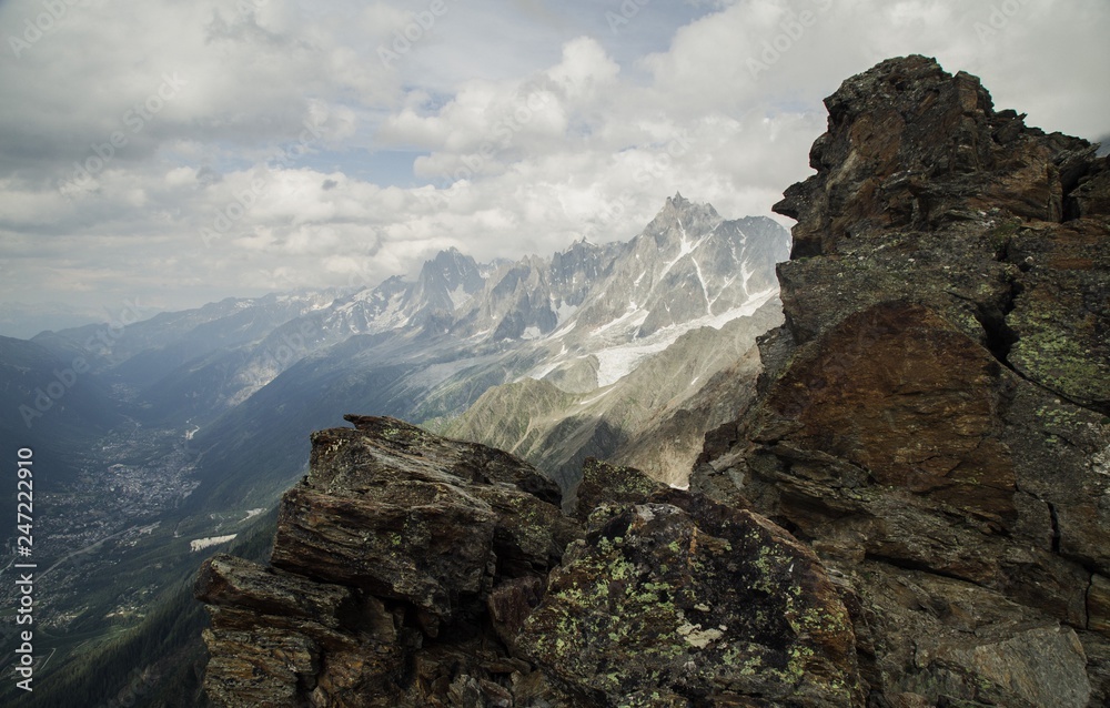 Beautiful landscape in pearl of the Alps - Chamonix, near mount Montblanch