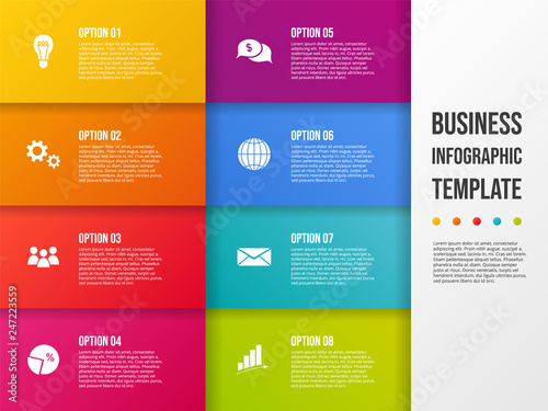 Concept of company infograph - business presentation. Vector