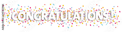 congratulations text and confetti illustration - congratulation  