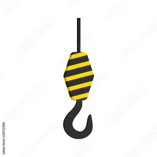 Industrial hook Flat on white background