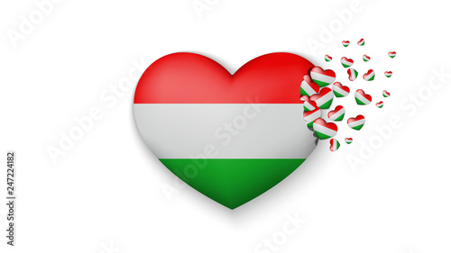 Free Download With love to Hungary country. The national flag of Hungary fly out small hearts on white background - GFXLoad