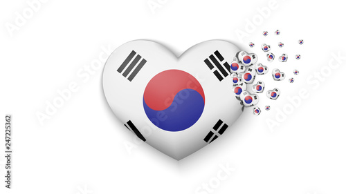 With love to South Korea country. The national flag of South Korea fly out small hearts on white background Free Download With love to South Korea country. The national flag of South Korea fly out small hearts on white background - GFXLoad