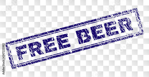 Tablou pe pânză FREE BEER stamp seal imprint with rubber print style and double framed rectangle shape