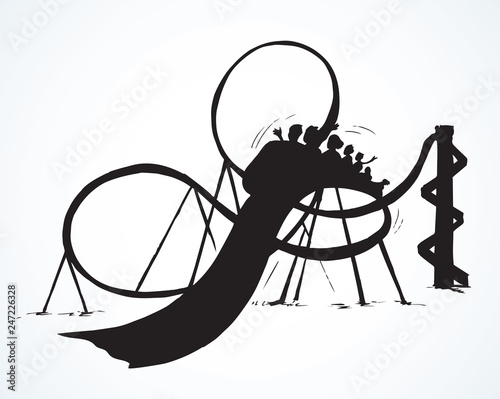 Roller coaster. Vector drawing