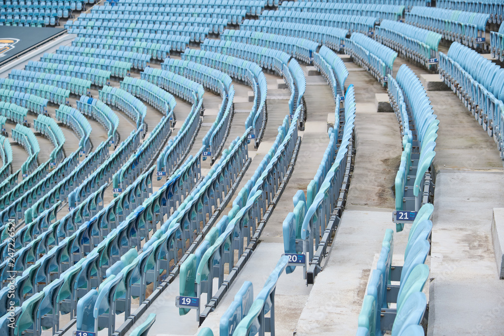 Fototapeta premium Details of empty seats in stadium