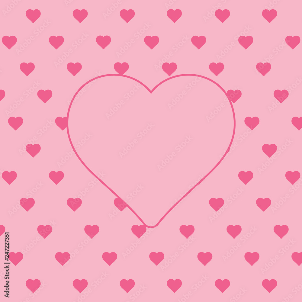 Hearts background - love pattern vector- st. valentine hearts wallpaper - Blank space for text