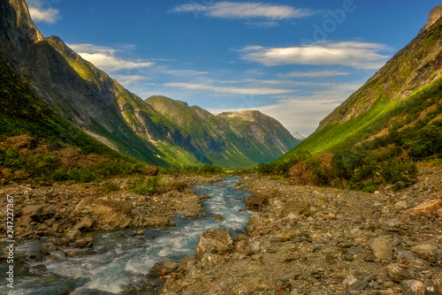 Norwegian landscape around Trollstigen in Norway