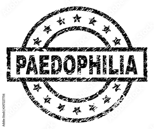 Bilde på lerret PAEDOPHILIA stamp seal watermark with distress style