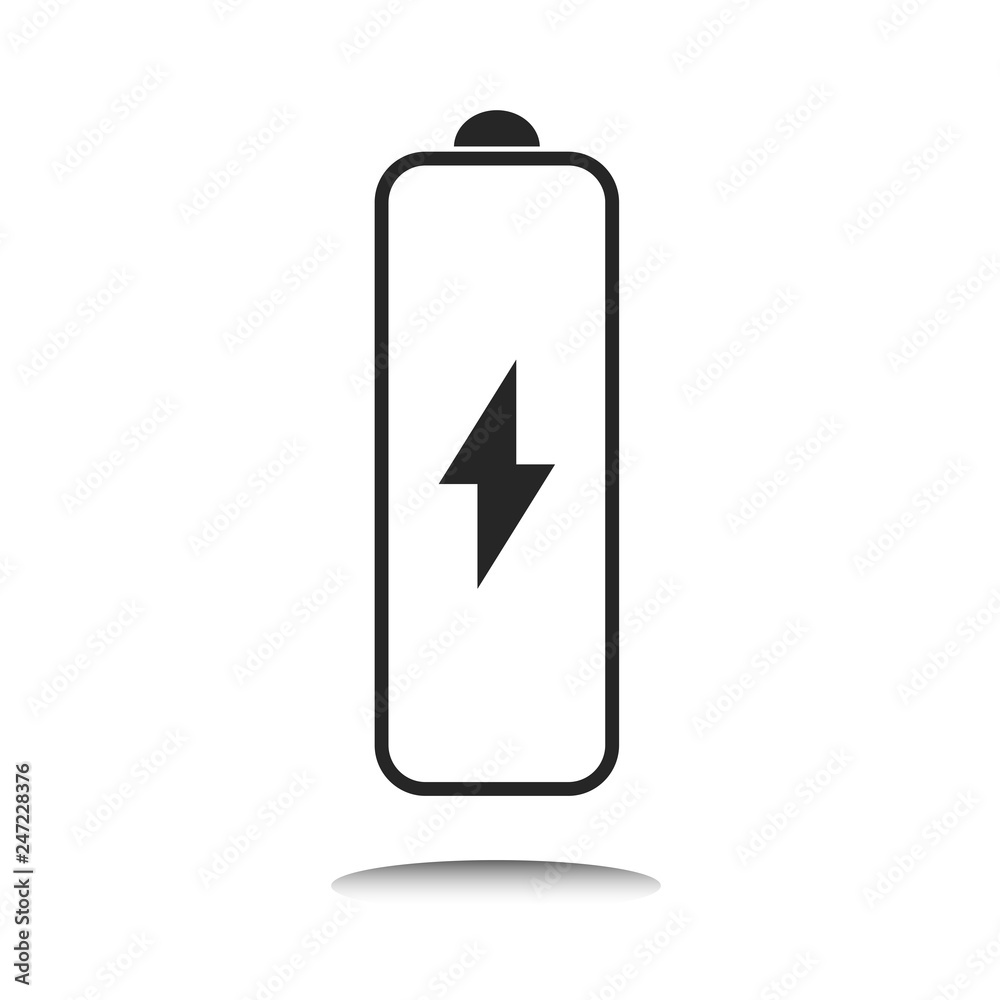 Energy Battery indicator icon with indicator, level of charge. Vector Illustration. White background. Energy Battery indicator icon with indicator, level of charge. Vector Illustration. White background.