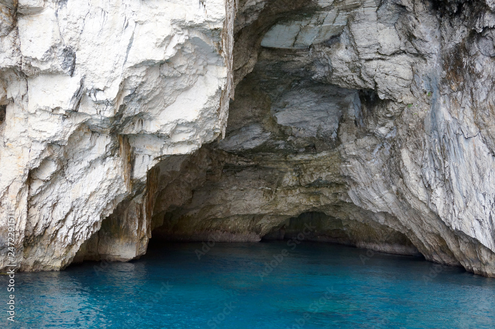 turquoise water in grotto