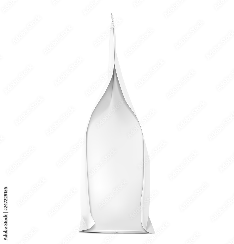 Realistic packaging bag. Side view. Vector illustration isolated on white background. Can be use for medicine, food, cosmetic and etc. Ready for your design. EPS10. Realistic packaging bag. Side view. Vector illustration isolated on white background. Can be use for medicine, food, cosmetic and etc. Ready for your design. EPS10.