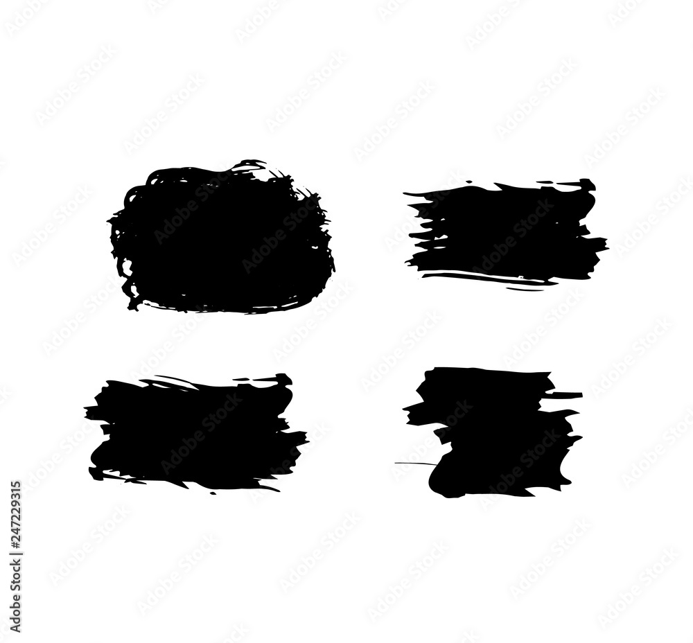 Fototapeta premium Brush strokes isolated. Ink painting.