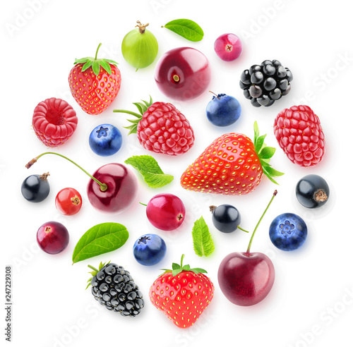 Fototapeta Naklejka Na Ścianę i Meble -  Isolated berries in a circle