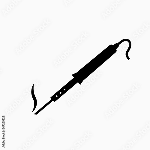 soldering iron icon on white