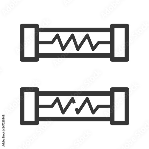 Electrical fuse line icon, outline vector sign photo