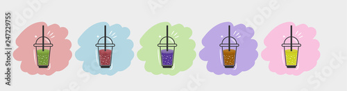 Colorful Set of smoothies.