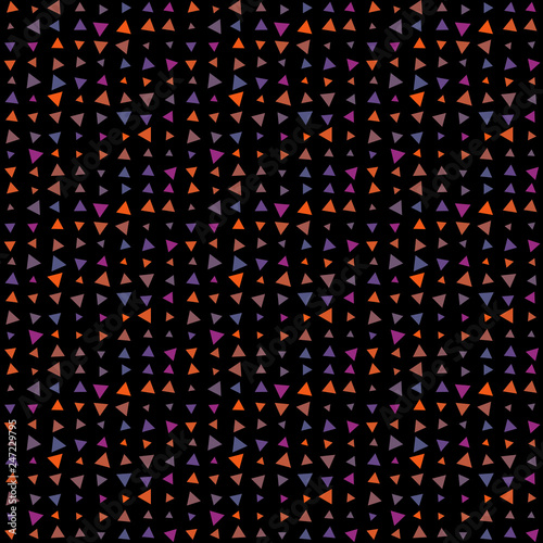 Abstract seamless pattern background with multi-colored varied triangles.
