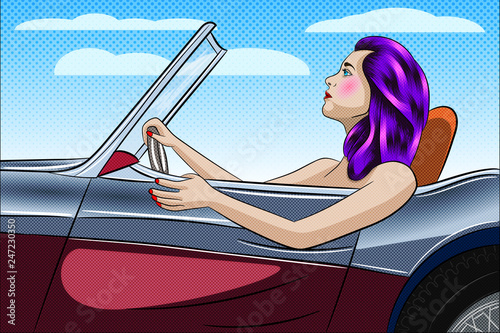 Girl in a cabriolet