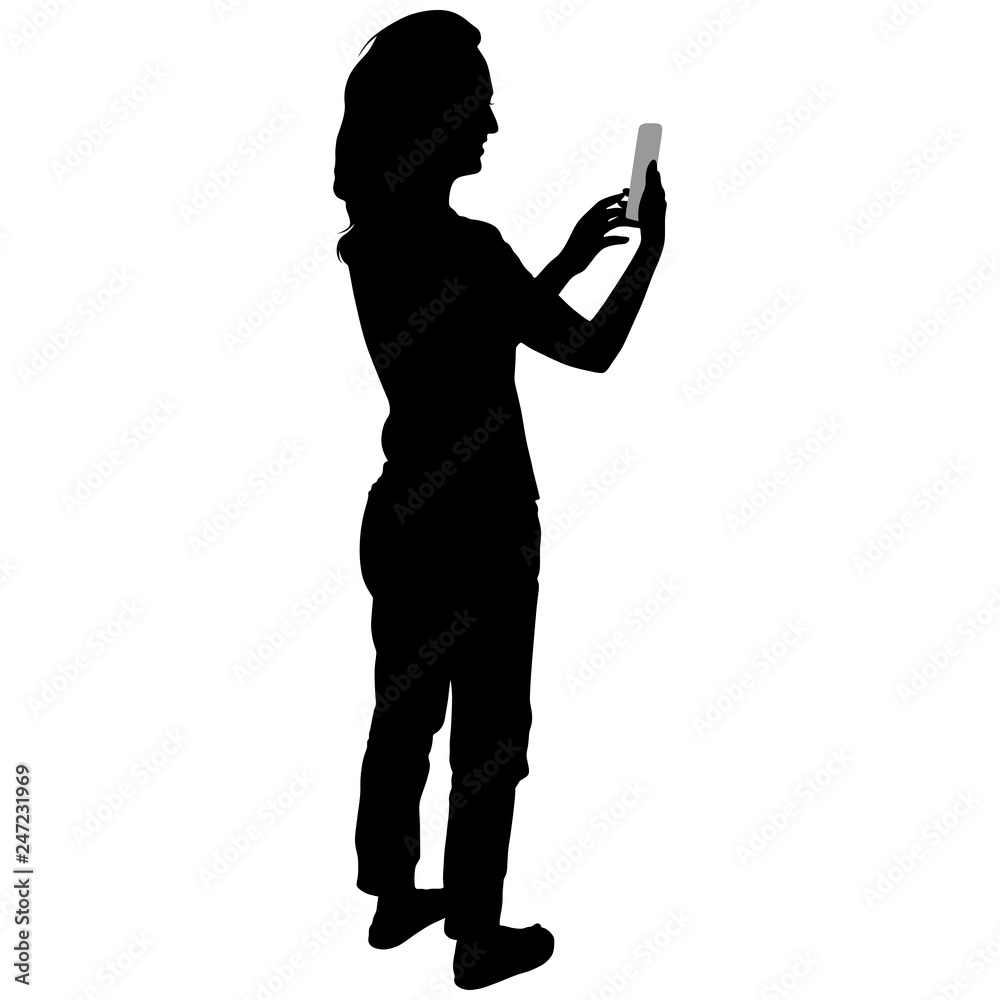 girl with phone takes selfie