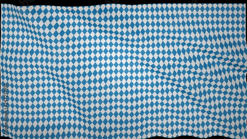 Bavarian fluttering flag, imitation of waves on the flag.