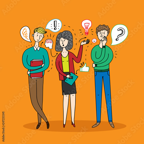 People talking and thinking